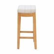 Linon Claridge Backless Counter Stool Striped Padded Seat Wood Frame in Brown