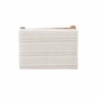Linon Claridge Backless Counter Stool Striped Padded Seat Wood Frame in Brown