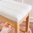 Linon Claridge Backless Counter Stool Striped Padded Seat Wood Frame in Brown