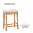 Linon Claridge Backless Counter Stool Striped Padded Seat Wood Frame in Brown
