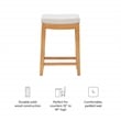 Linon Claridge Backless Counter Stool Striped Padded Seat Wood Frame in Brown