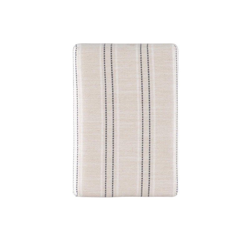 Linon Claridge Bar Stool Natural Striped Padded Seat Wood Frame in Brown Finish