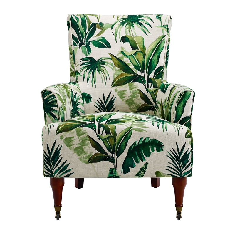 leaf print accent chair