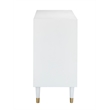 Linon Alick Wood Geo Texture 6 Drawer Dresser with Gold Hardware in Glossy White