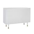 Linon Alick Wood Geo Texture 6 Drawer Dresser with Gold Hardware in Glossy White