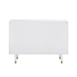 Linon Alick Wood Geo Texture 6 Drawer Dresser with Gold Hardware in Glossy White