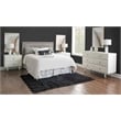 Linon Alick Wood Geo Texture 6 Drawer Dresser with Gold Hardware in Glossy White