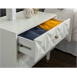 Linon Alick Wood Geo Texture 2 Drawer Nightstand Gold Hardware in Glossy White