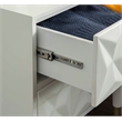 Linon Alick Wood Geo Texture 2 Drawer Nightstand Gold Hardware in Glossy White