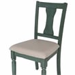 Linon Willow 2 Tone Five Piece Upholstered Dining Set in Teal Blue Wood