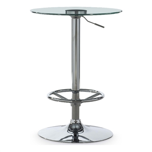 linon jolie metal and glass pub table in chrome
