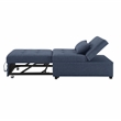 Linon Boone Upholstered Tufted Convertible Chair to Sofa Bed with Pillow in Blue