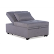 Linon Boone Upholstered Tufted Convertible Chair to Sofa Bed with Pillow in Gray