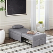 Linon Boone Upholstered Tufted Convertible Chair to Sofa Bed with Pillow in Gray