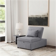 Linon Boone Upholstered Tufted Convertible Chair to Sofa Bed with Pillow in Gray