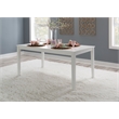 Linon Maggie Seven Piece Dining Set with Upholstered Fabric Seats in White Wood