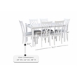 Linon Maggie Seven Piece Dining Set with Upholstered Fabric Seats in White Wood