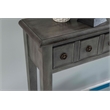 Linon Sadie Long Console Table with 4 Drawers and Shelf in Distressed Gray Wood
