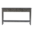 Linon Sadie Long Console Table with 4 Drawers and Shelf in Distressed Gray Wood
