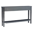 Linon Sadie Long Console Table with 4 Drawers and Shelf in Distressed Gray Wood