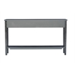 Linon Sadie Long Console Table with 4 Drawers and Shelf in Distressed Gray Wood