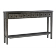 Linon Sadie Long Console Table with 4 Drawers and Shelf in Distressed Gray Wood