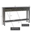 Linon Sadie Long Console Table with 4 Drawers and Shelf in Distressed Gray Wood