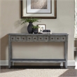 Linon Sadie Long Console Table with 4 Drawers and Shelf in Distressed Gray Wood