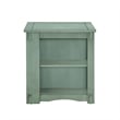 Linon Parnell Storage Side Table/Cabinet with Pull Out Shelf in Teal Wood