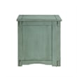 Linon Parnell Storage Side Table/Cabinet with Pull Out Shelf in Teal Wood