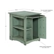 Linon Parnell Storage Side Table/Cabinet with Pull Out Shelf in Teal Wood