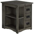 Linon Parnell Storage Side Table/Cabinet with Pull Out Shelf in Gray Wood