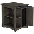 Linon Parnell Storage Side Table/Cabinet with Pull Out Shelf in Gray Wood