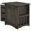 Linon Parnell Storage Side Table/Cabinet with Pull Out Shelf in Gray Wood