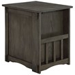 Linon Parnell Storage Side Table/Cabinet with Pull Out Shelf in Gray Wood
