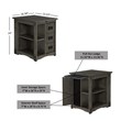 Linon Parnell Storage Side Table/Cabinet with Pull Out Shelf in Gray Wood