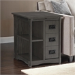Linon Parnell Storage Side Table/Cabinet with Pull Out Shelf in Gray Wood