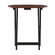 Linon Serpentine Five Piece Scalloped Edge Tray Table Set in Hazelnut/Black Wood