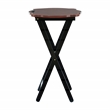 Linon Serpentine Five Piece Scalloped Edge Tray Table Set in Hazelnut/Black Wood