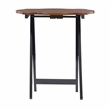 Linon Serpentine Five Piece Scalloped Edge Tray Table Set in Hazelnut/Black Wood