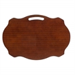 Linon Serpentine Five Piece Scalloped Edge Tray Table Set in Hazelnut/Black Wood