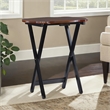Linon Serpentine Five Piece Scalloped Edge Tray Table Set in Hazelnut/Black Wood