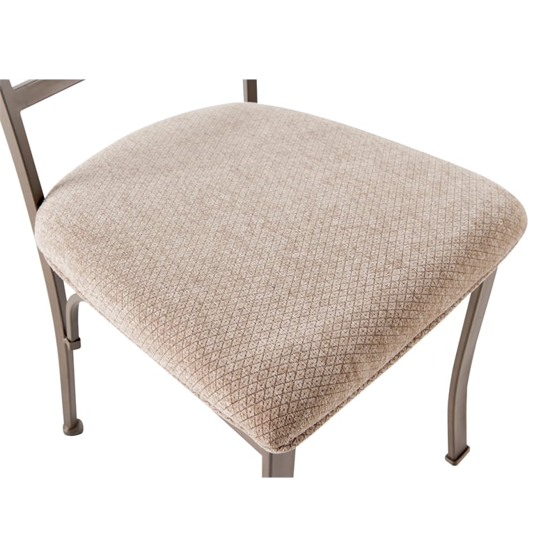 Linon Hamilton Set of 2 Padded Dining Side Chairs Wood Trim in Bronze Metal