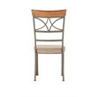 Linon Hamilton Set of 2 Padded Dining Side Chairs Wood Trim in Bronze Metal