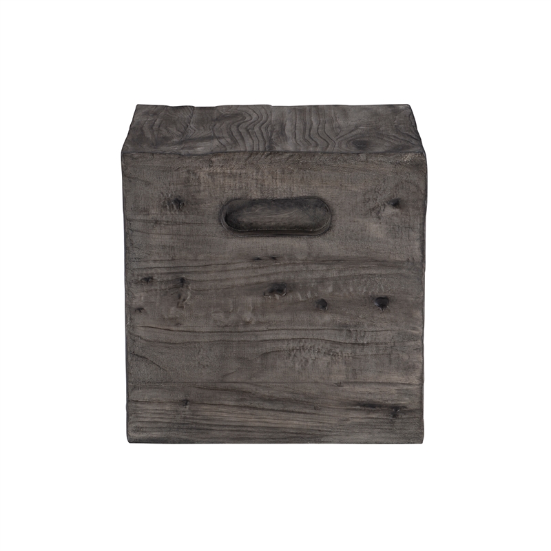 Linon Warner Resin Crate Accent Table in Gray