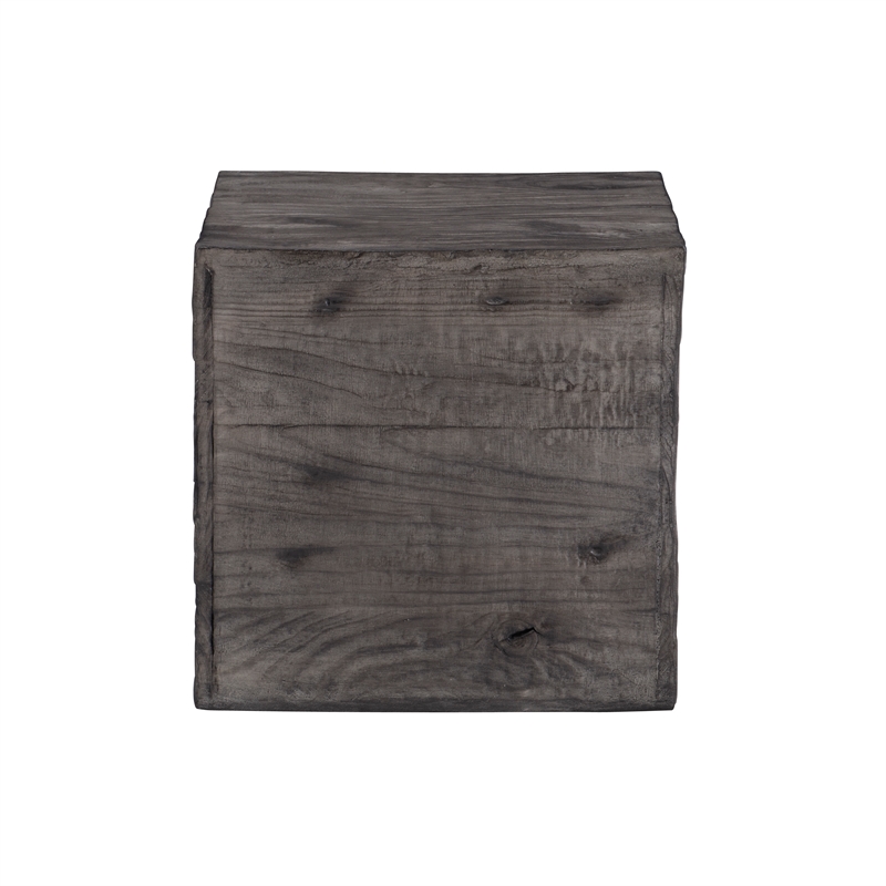 Linon Warner Resin Crate Accent Table in Gray