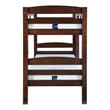 Linon Levi Twin over Twin Bunk Bed with Attached Ladder in Espresso Pine Wood