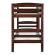 Linon Levi Twin over Twin Bunk Bed with Attached Ladder in Espresso Pine Wood