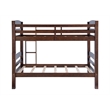 Linon Levi Twin over Twin Bunk Bed with Attached Ladder in Espresso Pine Wood