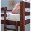 Linon Levi Twin over Twin Bunk Bed with Attached Ladder in Espresso Pine Wood